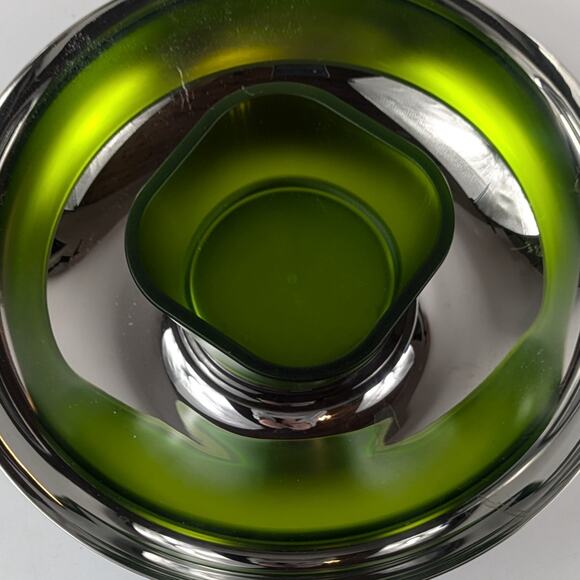 Alessi Khodi Feiz Serving Dish Italian 8 7/8" Stainless Steel Dip Green Bowl - Picture 2 of 11